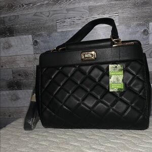 Badgley Mischka Black Quilted Shoulder Bag
